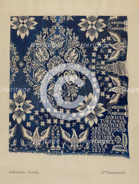 Woven Wool Coverlet, c. 1937. Creator: William P. Shearwood.