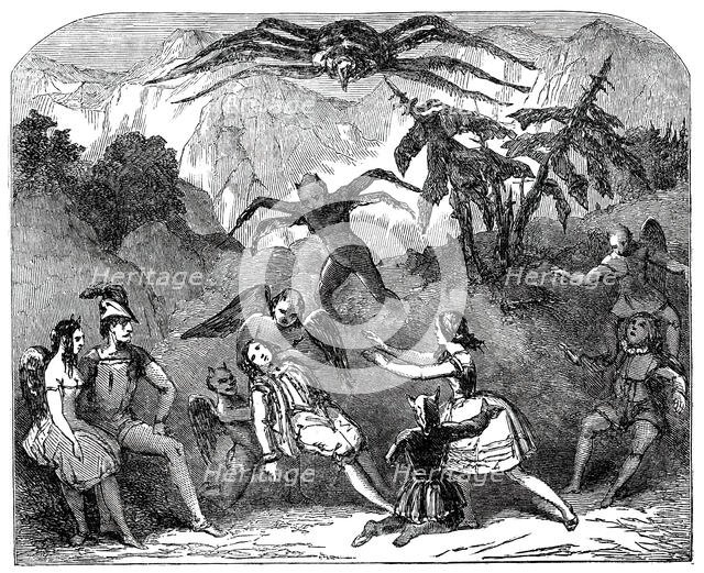 Adelphi - Scene from "La Tarantula; or, The Spider King", 1850. Creator: Unknown.
