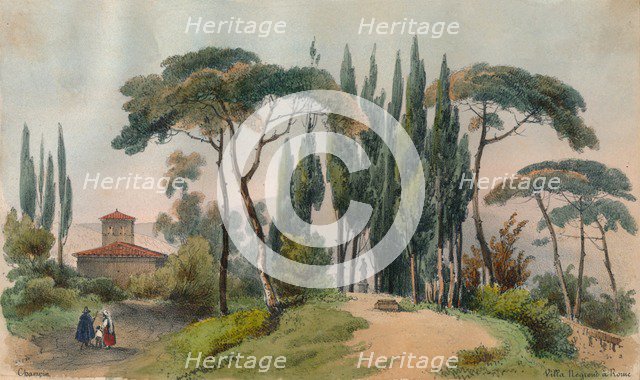 'Villa Negroni à Rome', c19th century. Artist: Jean Jacques Champin.