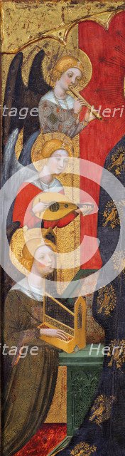 Madonna with Angels Playing Music (Detail), ca 1380. Artist: Serra, Pere (active ca 1357-1406)