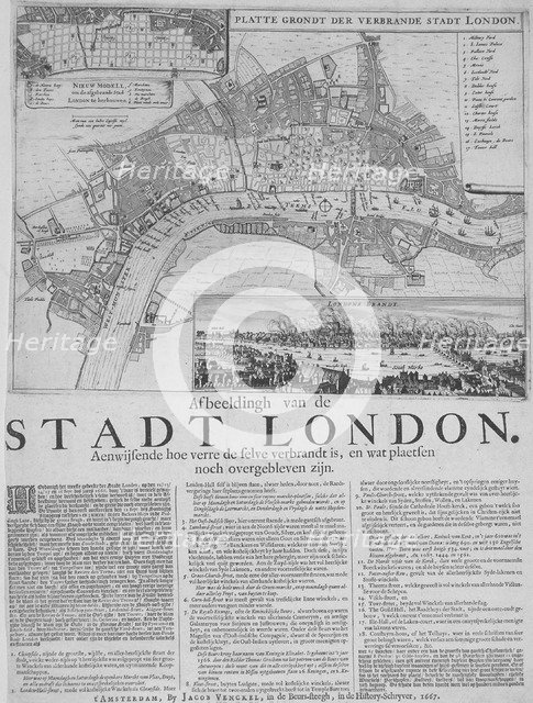 Map of London, 1667. Artist: Anon