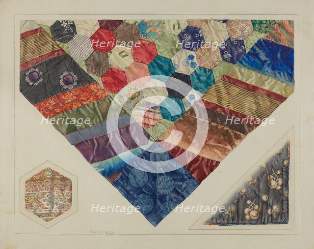 Silk Couch Cover, c. 1938. Creator: Carmel Wilson.