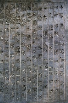 Relief of cuneiform text, the Apadana, Persepolis, Iran