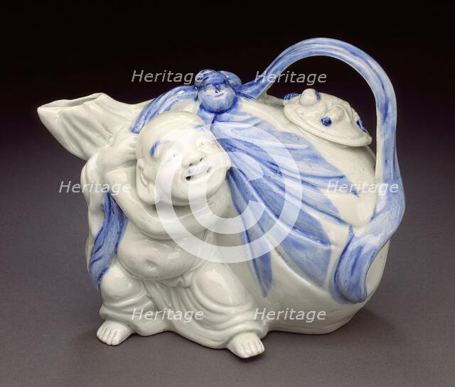 Sake Vessel in the Form of Hotei with His Bag, 19th century. Creator: Unknown.