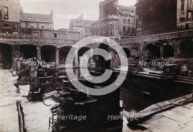 The ruins of a Roman bath in Bath, c1890. Creator: John Poole.