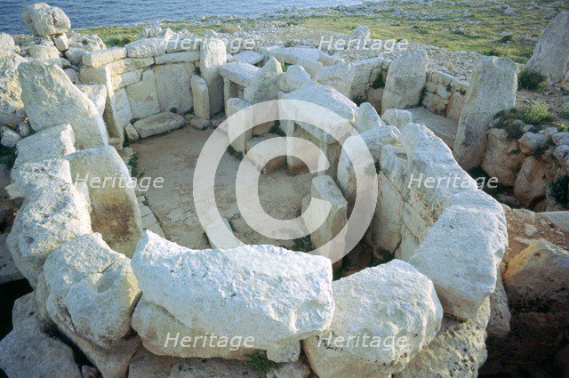 Mnajdra Temple complex on Malta, 4th millennium BC Artist: Unknown