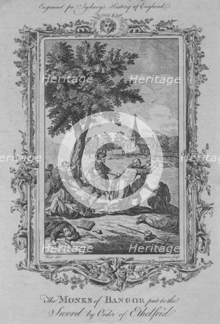 'The Monks of Bangor put to the Sword by Order of Ethelfrid', 1773.  Creator: Charles Grignion.