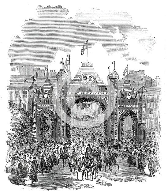 The Prince of Wales at Montreal - The Arch at the Place d'Armes, 1860. Creator: Unknown.