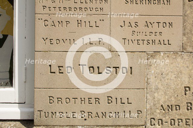 Inscribed stones, Burston Strike School, Church Green, Burston, Norfolk, 2017. Creator: Patricia Payne.