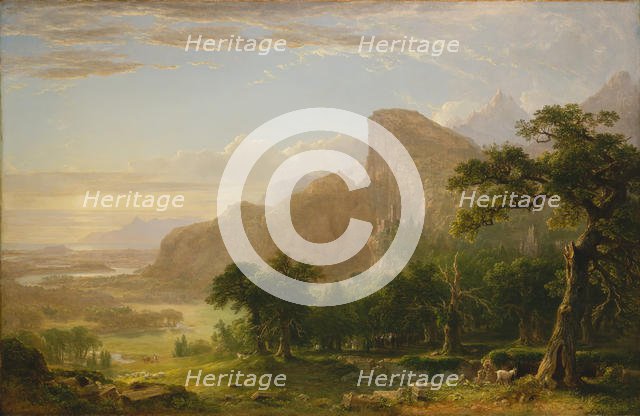 Landscape—Scene from "Thanatopsis", 1850. Creator: Asher Brown Durand.