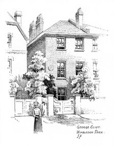 George Eliot's house, Wimbledon Park, London, 1912. Artist: Frederick Adcock