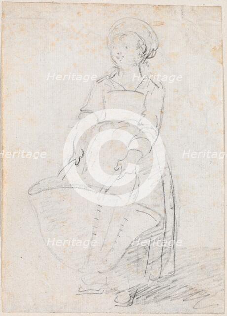 Little Girl with a Large Basket, probably c. 1754/1765. Creator: Hubert Robert.