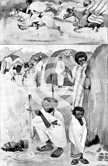 Somaliland at the Crystal Palace: inside the Somali Kraal, 1895. Creator: Andre & Sleigh.