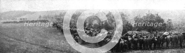 'Le Premier Coup Allemand; Les premieres lignes britanniques ont cede: derriere un repli... 1918. Creator: Unknown.