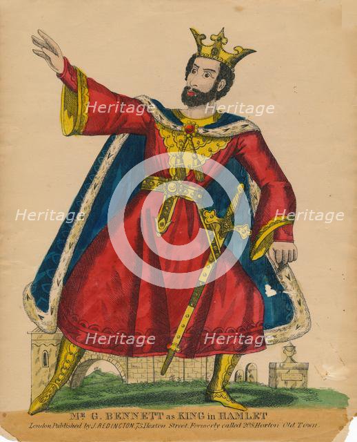 'Mr. G. Bennett as King in Hamlet', c1849. Creator: Unknown.