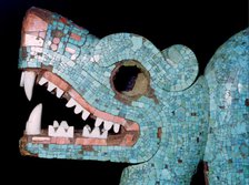 Detail of a turquoise mosaic of a double-headed serpent, Aztec/Mixtec, Mexico, 15th-16th century. Artist: Unknown