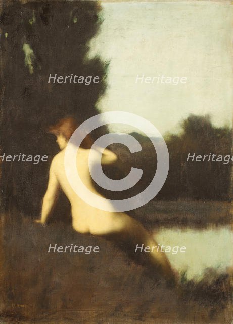 A Bather (Echo), 1881. Creator: Jean Jacques Henner.