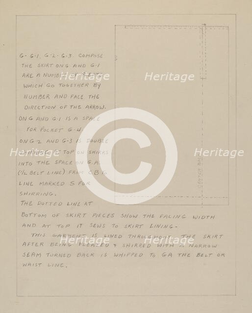 Description of a Dress, 1935/1942. Creator: Unknown.