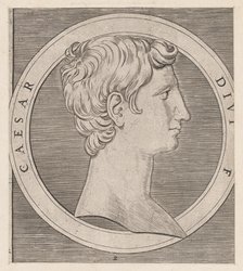 Speculum Romanae Magnificentiae: Octavian (Augustus), from The Twelve Caesars, ca..., ca. 1500-1534. Creator: Marcantonio Raimondi.