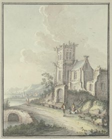 Church ruins by the water, late 18th century. Creator: Johann Caspar Zehender.