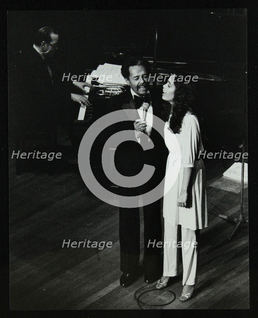 Billy Eckstine on stage with his daughter Gina at the Forum Theatre, Hatfield, Hertfordshire, 1980. Artist: Denis Williams