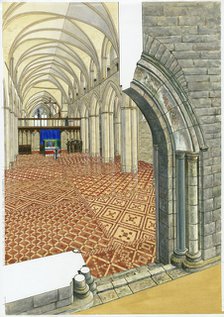 Netley Abbey, 14th century, (c1990-2010) Artist: Roger Hutchins.