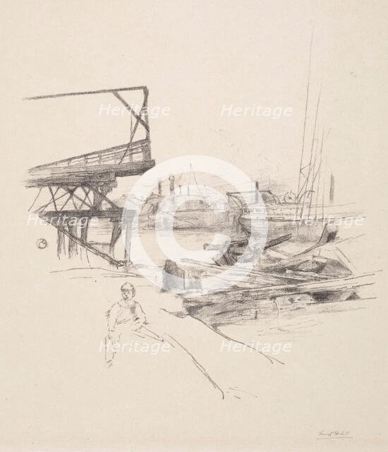 Wharf Scene, c1900-1925. Creator: Ernest Haskell.