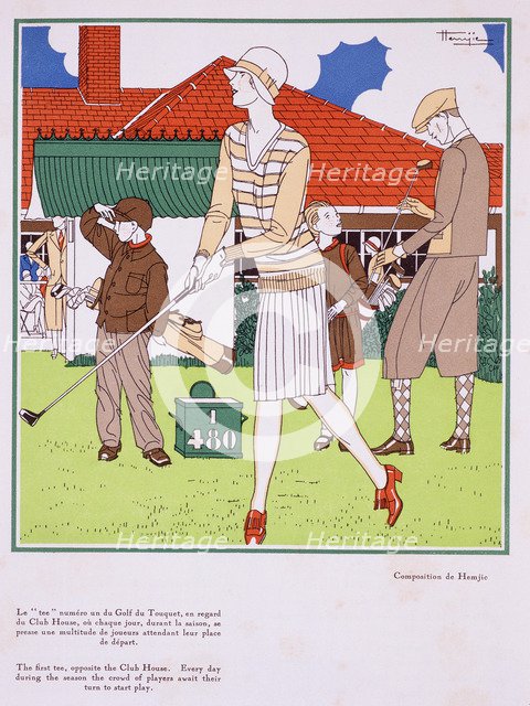 'First Tee at Golf du Torquet', art deco poster, c1920s. Artist: Unknown