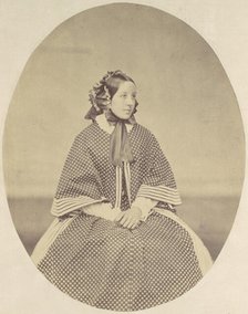 [Young Woman in Dotted Dress], 1850s-60s. Creator: Franz Antoine.