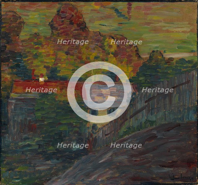 Landscape with red roof, Wasserburg, c. 1906. Artist: Javlensky, Alexei, von (1864-1941)