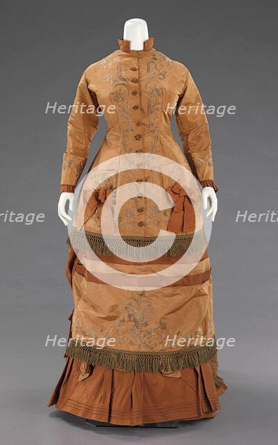 Afternoon dress, American, 1874. Creator: Unknown.
