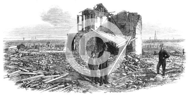 The explosion of a gunpowder magazine near Erith: ruins of Silver's house, 1864. Creator: Unknown.