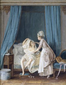 Lady Getting out of Bed, 1776. Creator: Nicolas Lavreince.