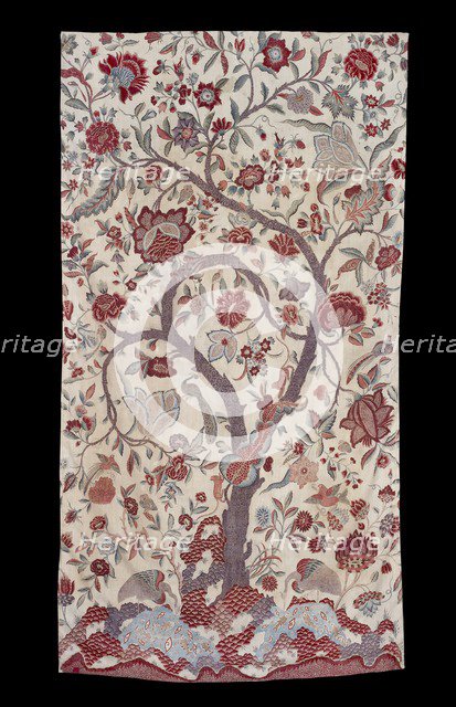 Fragment of a palampore, or bed cover, with tree of life, 1701-1740. Artist: Unknown.