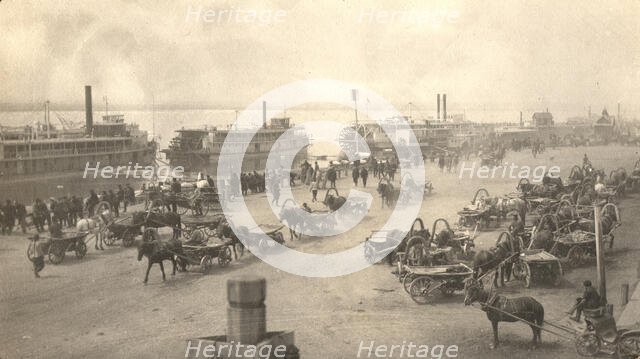 Pier of the city of Blagoveshchensk, 1909. Creator: Vladimir Ivanovich Fedorov.