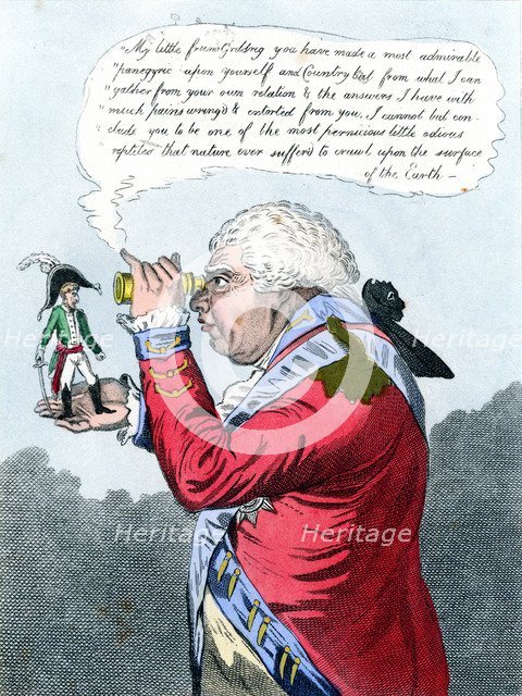 Napoleon and King George III as Gulliver and the King of Brobdingnag, July 1803. Artist: James Gillray