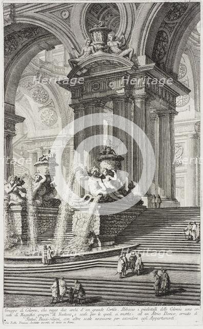 Group of columns which support two arches of a great courtyard... c1743. Creator: Giovanni Battista Piranesi.