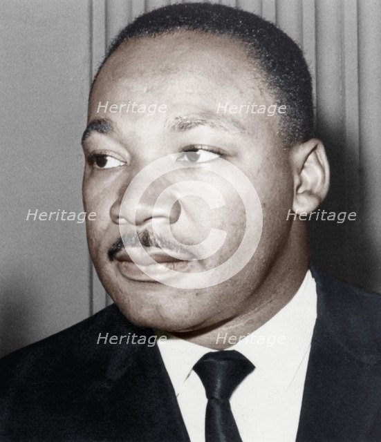 Martin Luther King Jnr, American black civil rights campaigner, c1968. Artist: Unknown