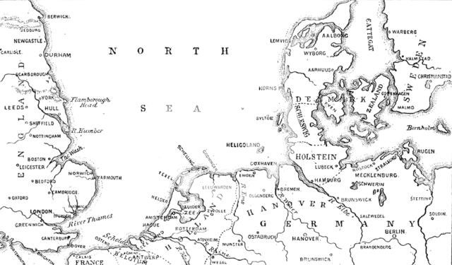 Map showing the position of Heligoland, 1890. Creator: Unknown.
