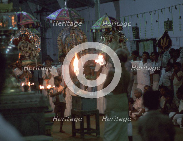 Hindu temple ceremony. Artist: CM Dixon Artist: Unknown