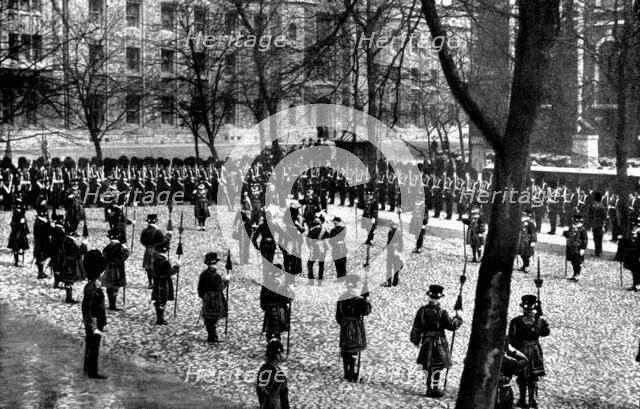 Installation of the new Constable of the Tower...: the ceremony on Tower Green, 1898. Creator: Unknown.