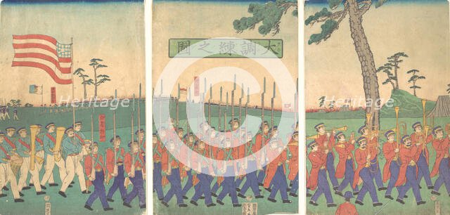 Great Military Drill, 1866 (Keio 2, 2nd month). Creator: Sadahide Utagawa.