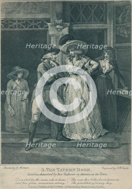 'The Tavern Door: Laetitia Deserted By Her Seducer is Thrown on the Town', 1789. Artist: Otto Limited.