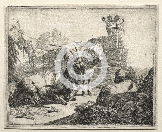 The Hedgerow, 1665. Creator: Johann Heinrich Roos (German, 1631-1685).