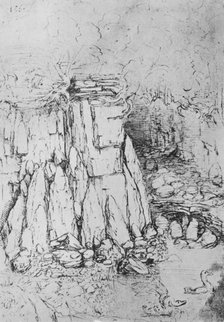 'Rocks and Stream', c1480 (1945). Artist: Leonardo da Vinci.