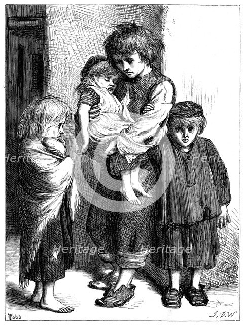 The Children of the Poor (Les Enfants Pauvres) - The Ragged Babes That Weep, c1875. Artist: T Cobb