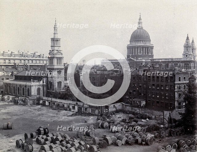 St Bartholomew's Hospital, London: ground between Christchurch and St Pauls, c1908. Creator: Unknown.