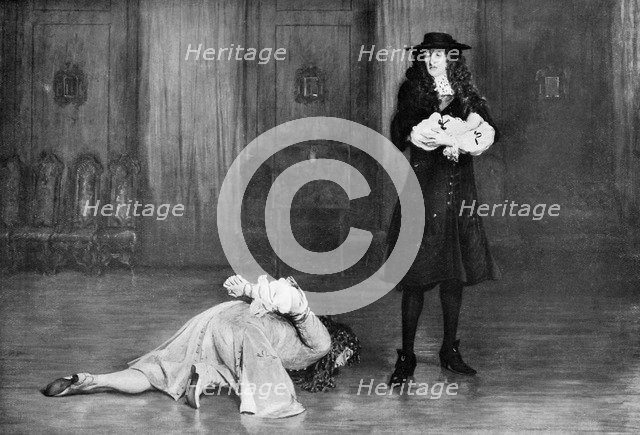 The Duke of Monmouth pleads for his life, 1685, (c1920).  Creator: John Pettie.