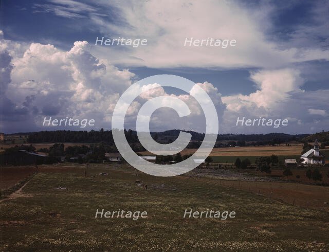 Countryside near the TVA site of the Douglas dam, Tenn., 1942. Creator: Alfred T Palmer.