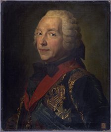 Portrait de Charles-Louis-Auguste Fouquet, ducde Belle-Isle (1684-1761), maréchal de..., after 1748. Creator: Maurice-Quentin de La Tour.